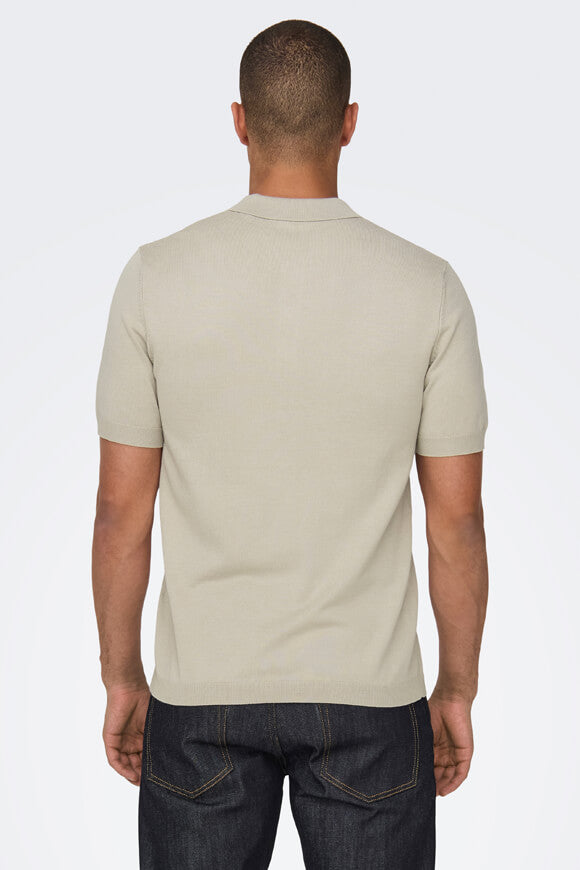 Wyler knitted polo shirt - Silver Lining
