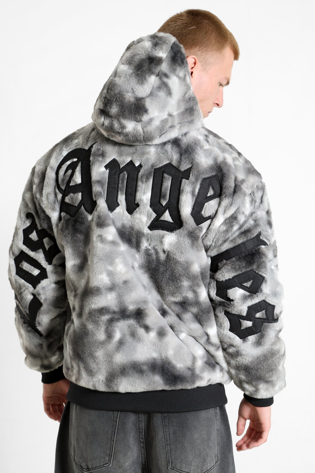 Veste réversible en fourrure synthétique - Grey + Black