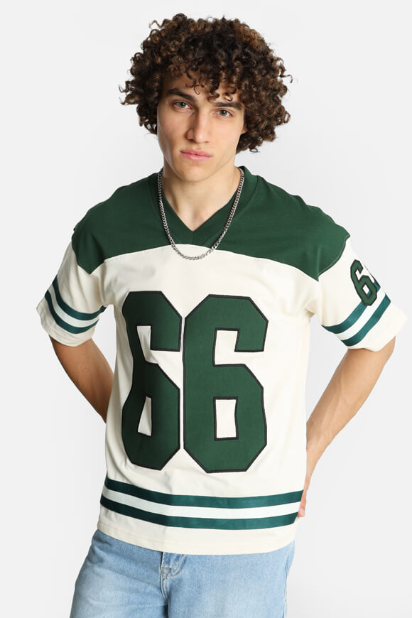 Oversize T-Shirt - Light Beige + Dark Green