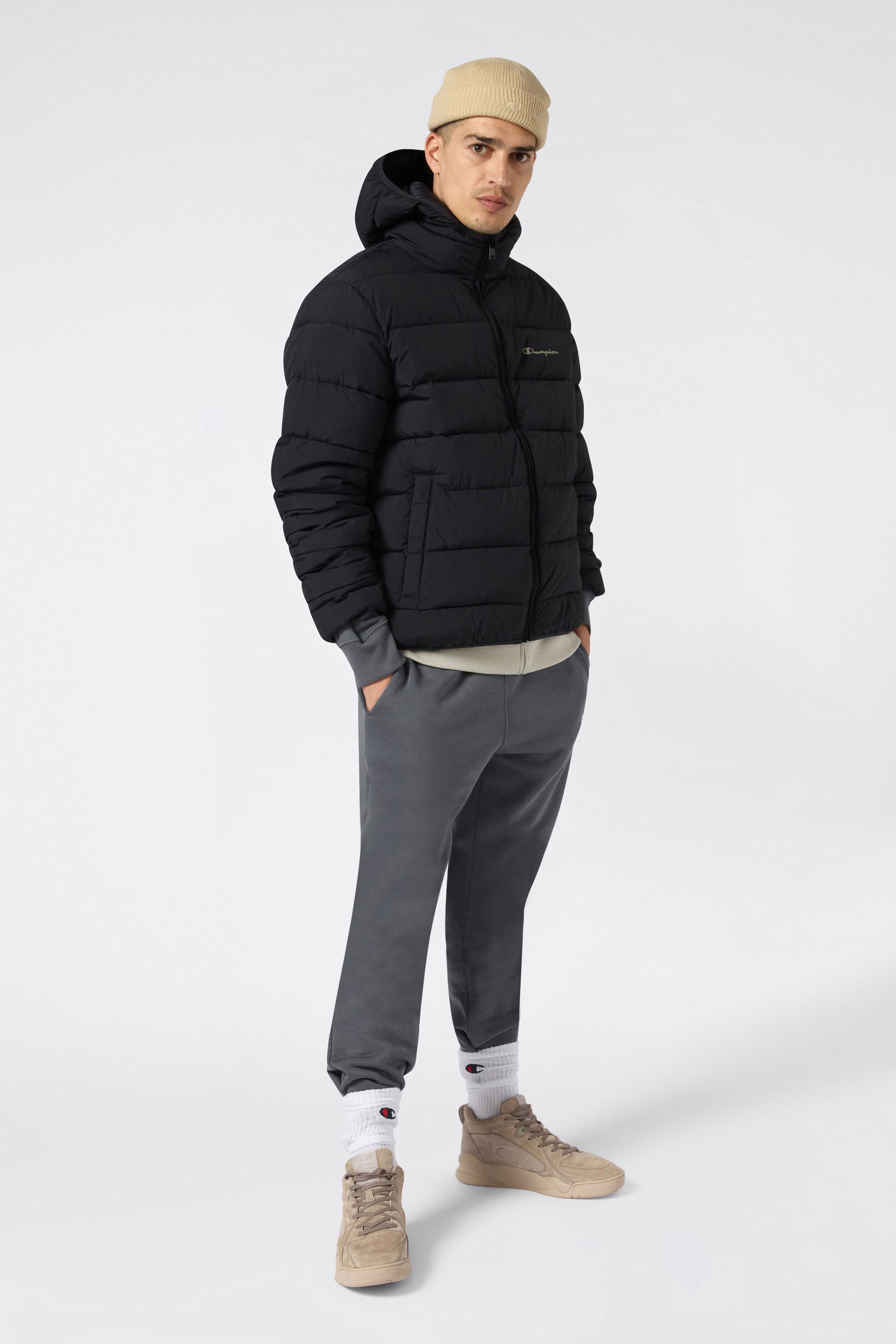 Leichte Pufferjacke - Schwarz