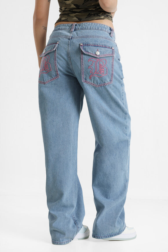 Baggy Jeans - Hellblau Denim