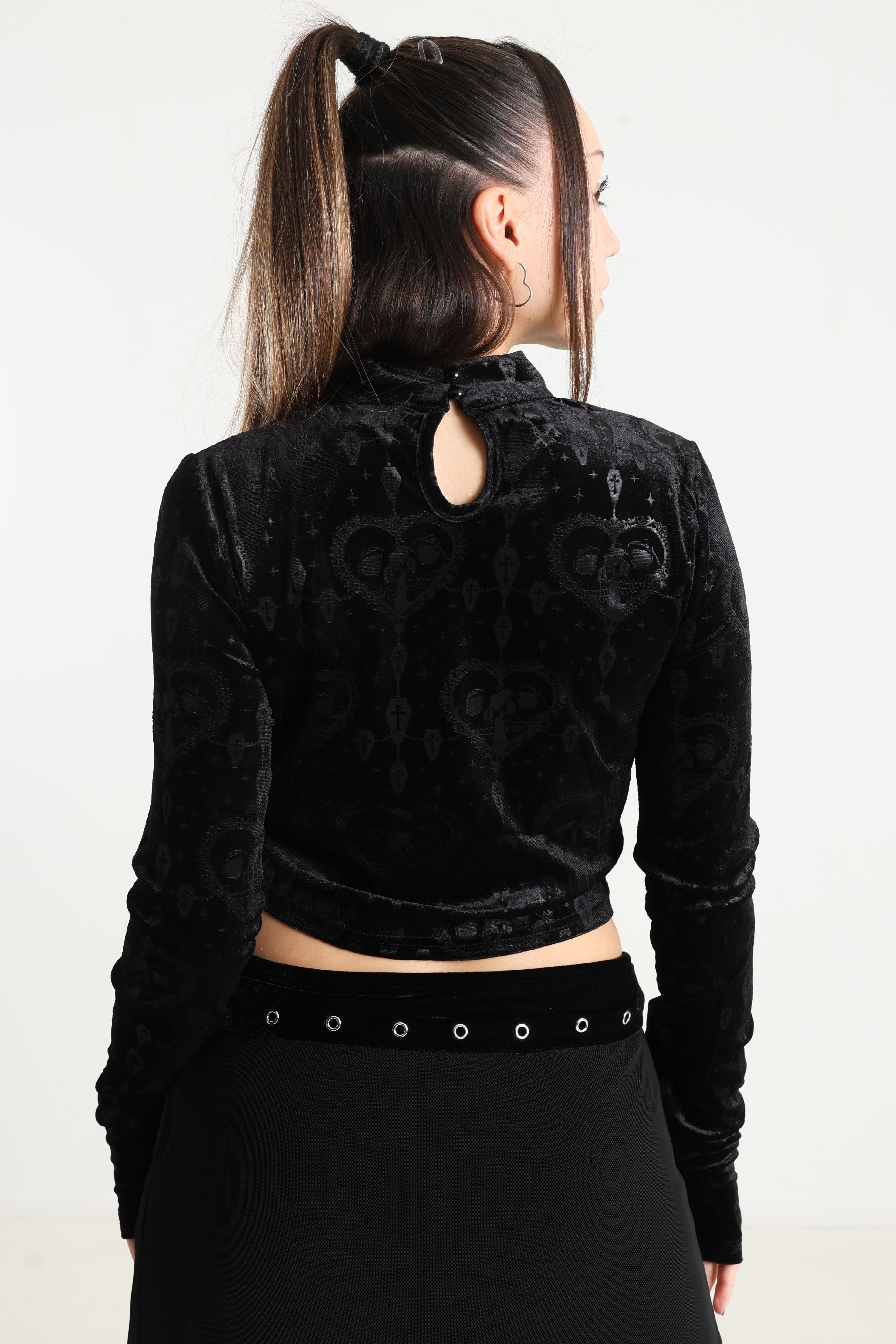 Camicia a maniche lunghe in velluto Selvatrip - Nero