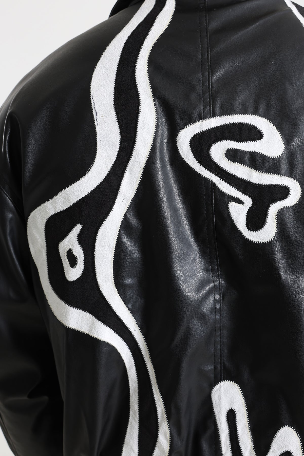 Kunstlederjacke - Black + White
