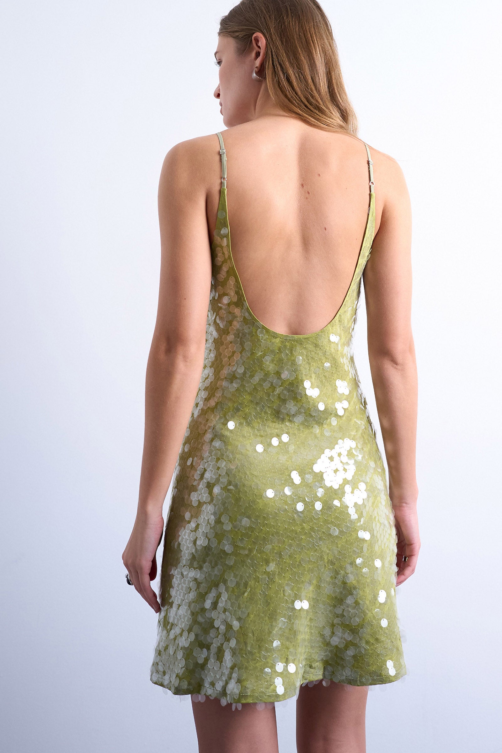 TSLEXI Minikleid mit Strass - Bright Green