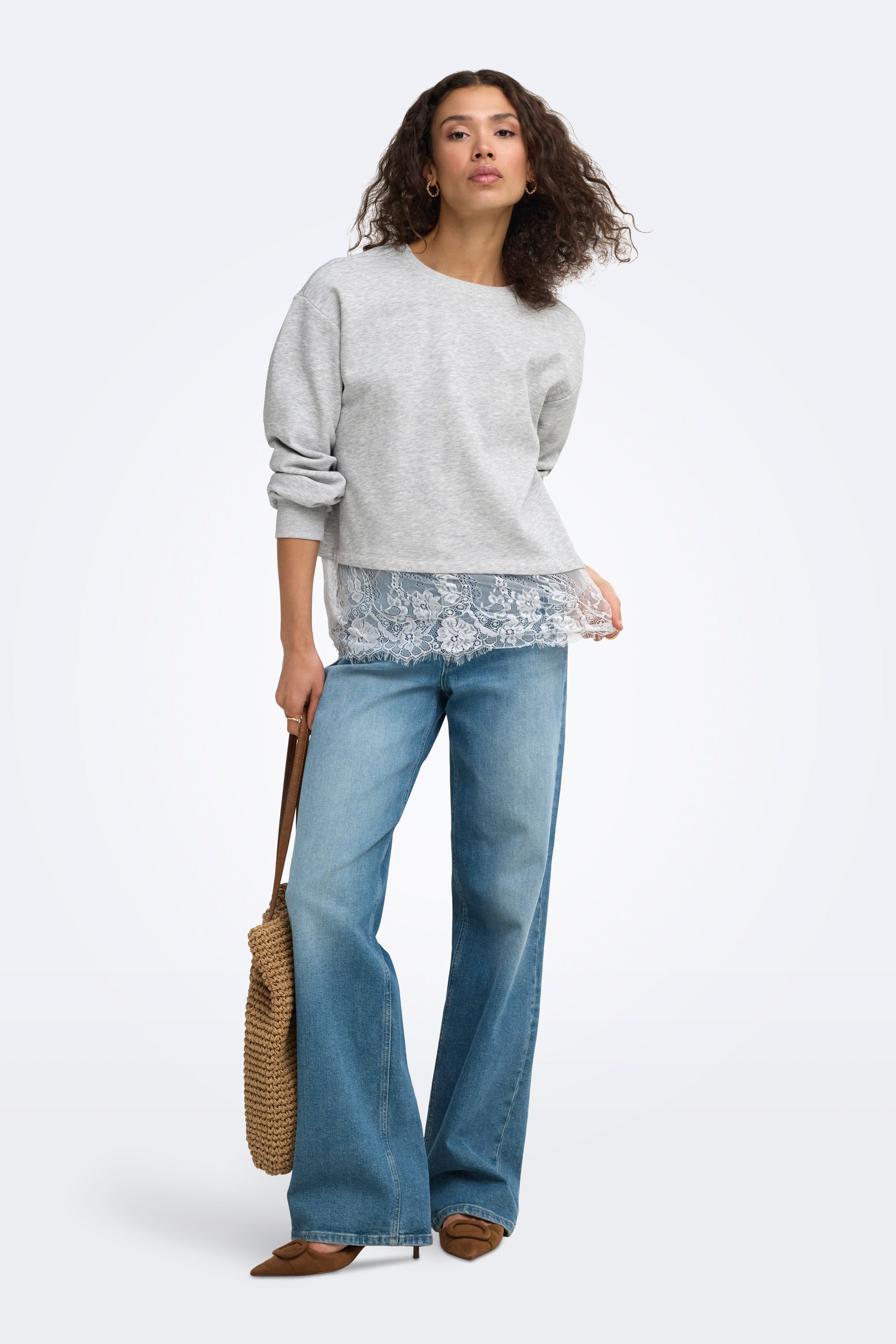 ONLMIMI Sweatshirt - Light Grey Melange