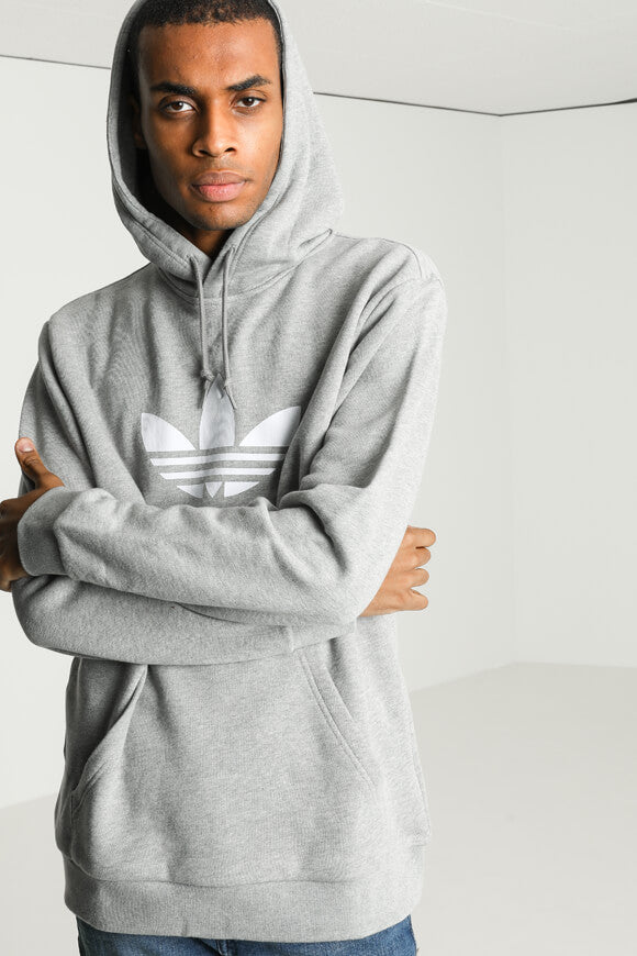 Hooded sweatshirt - mottled light gray