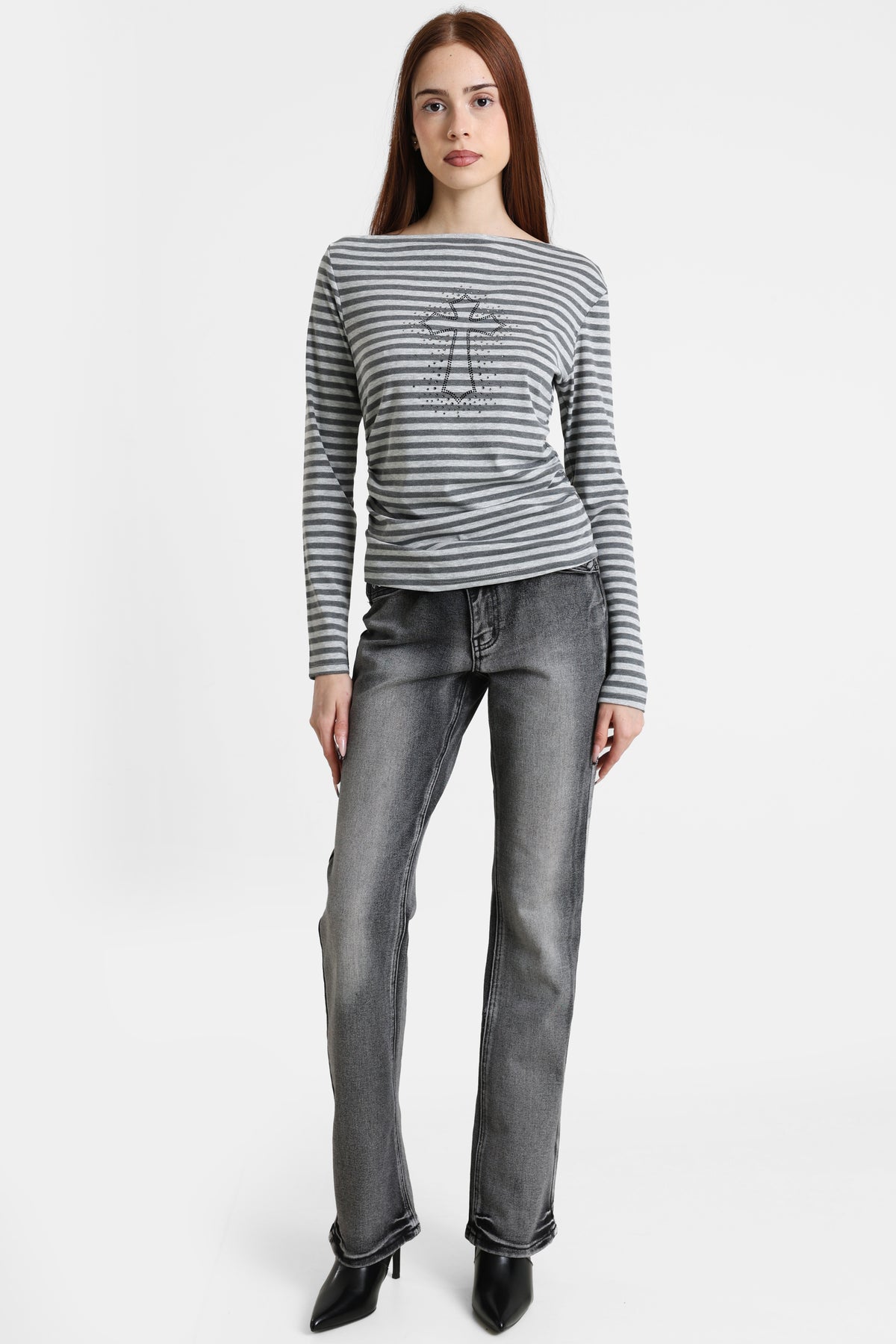 Camicia maniche lunghe - Grigio mélange chiaro + Grigio mélange scuro
