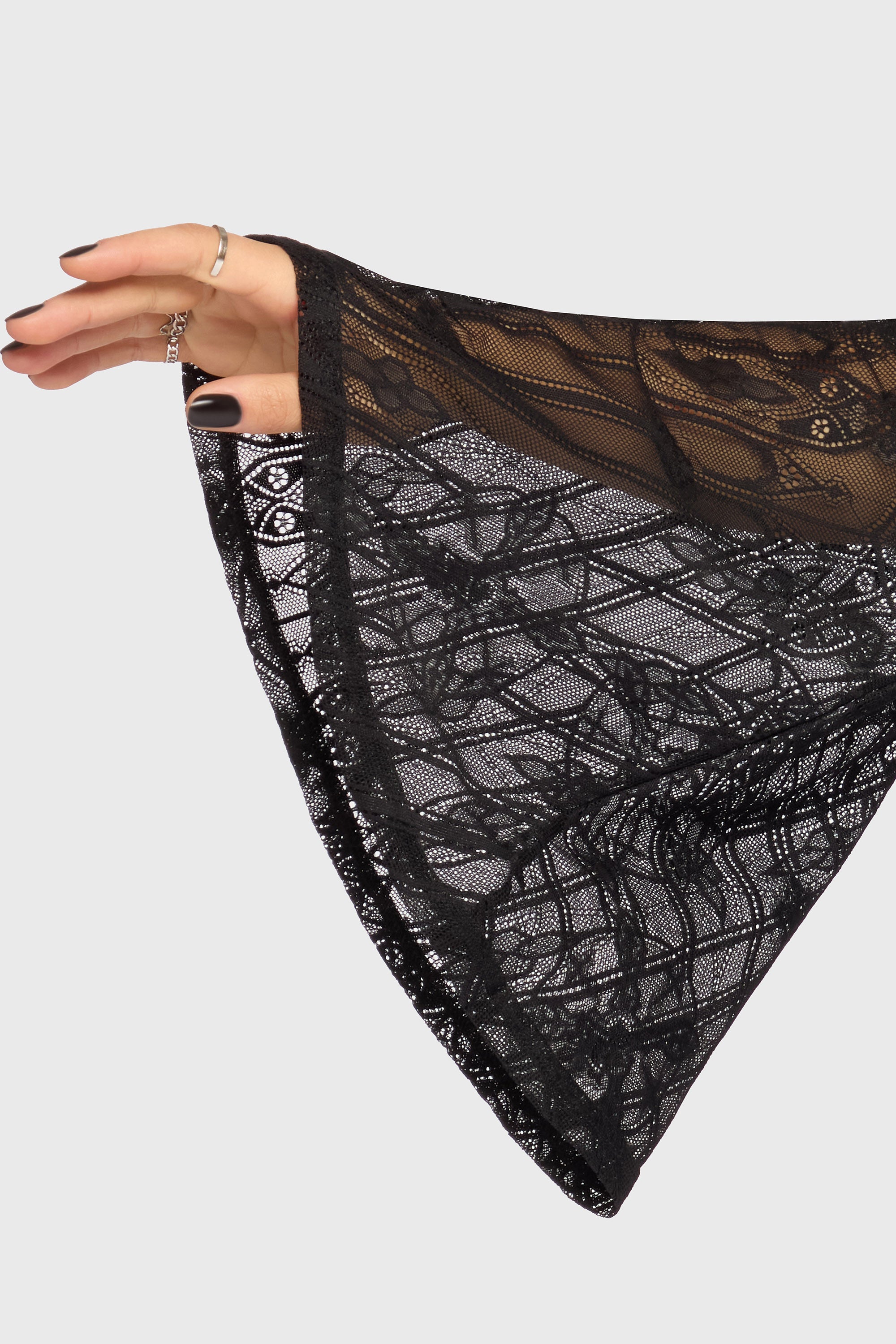 Obscura Sanctum Spitzen Minikleid - Black