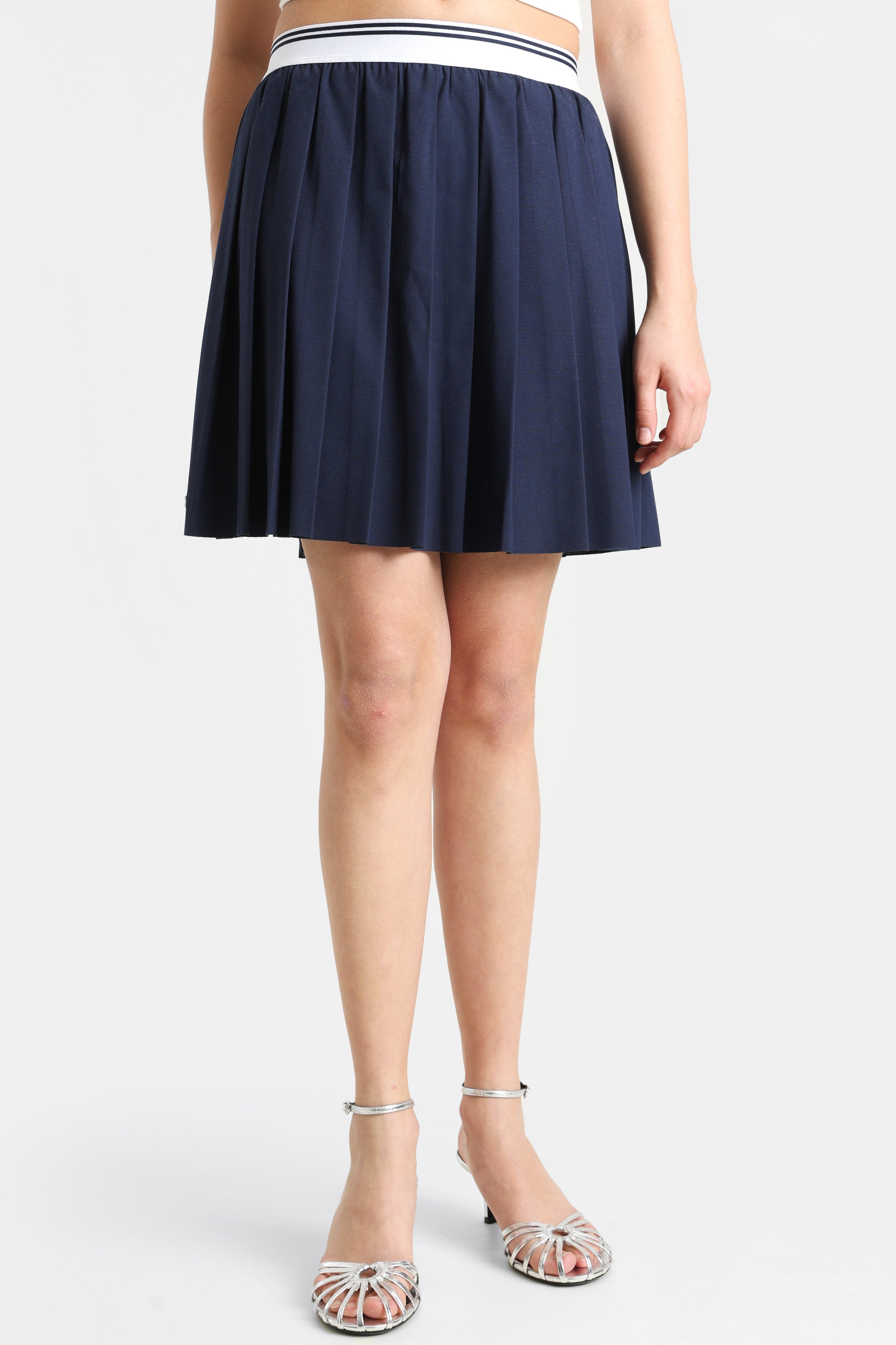 Mini Faltenrock mit Innenshorts - Navy
