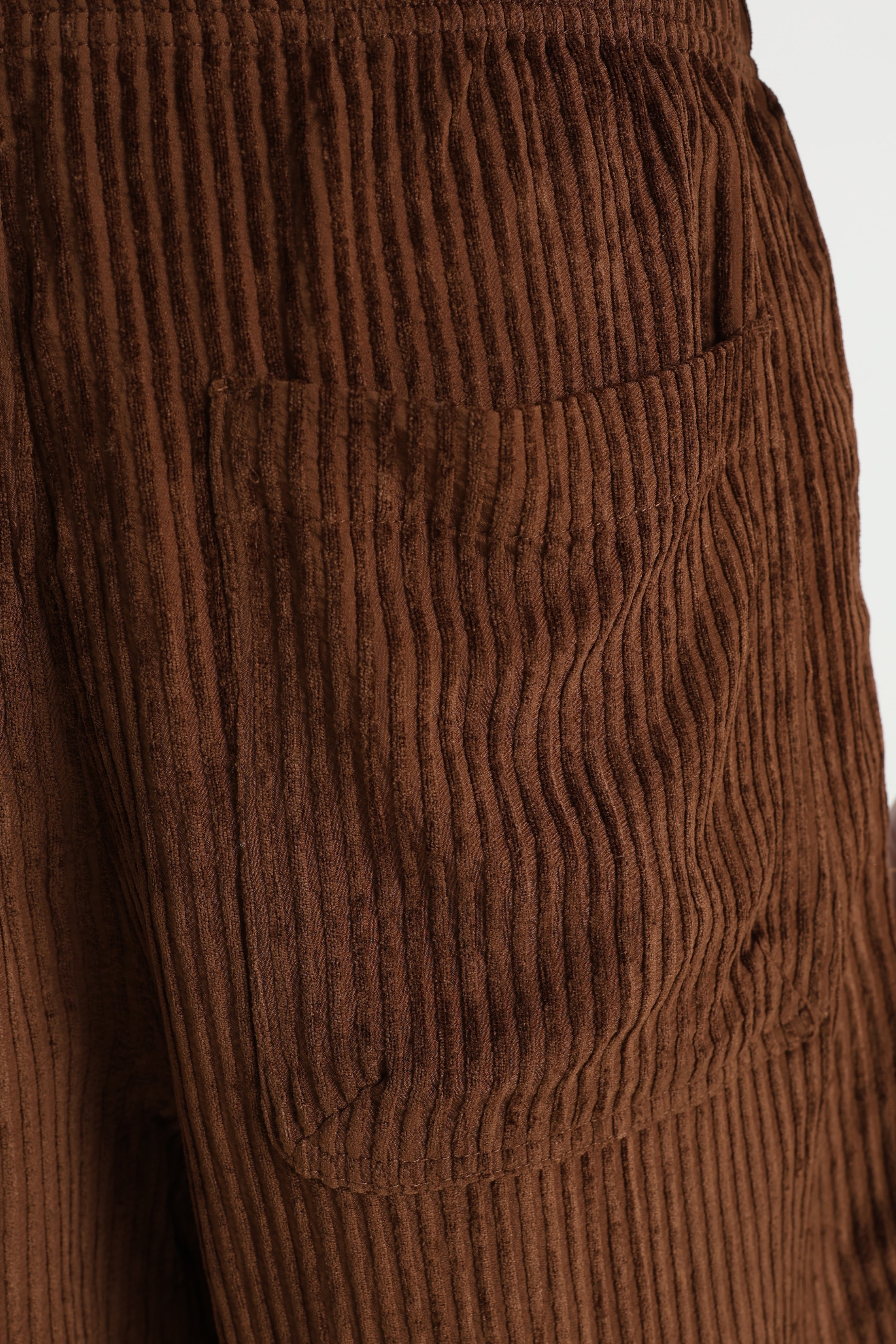 Structured fabric shorts - Brun