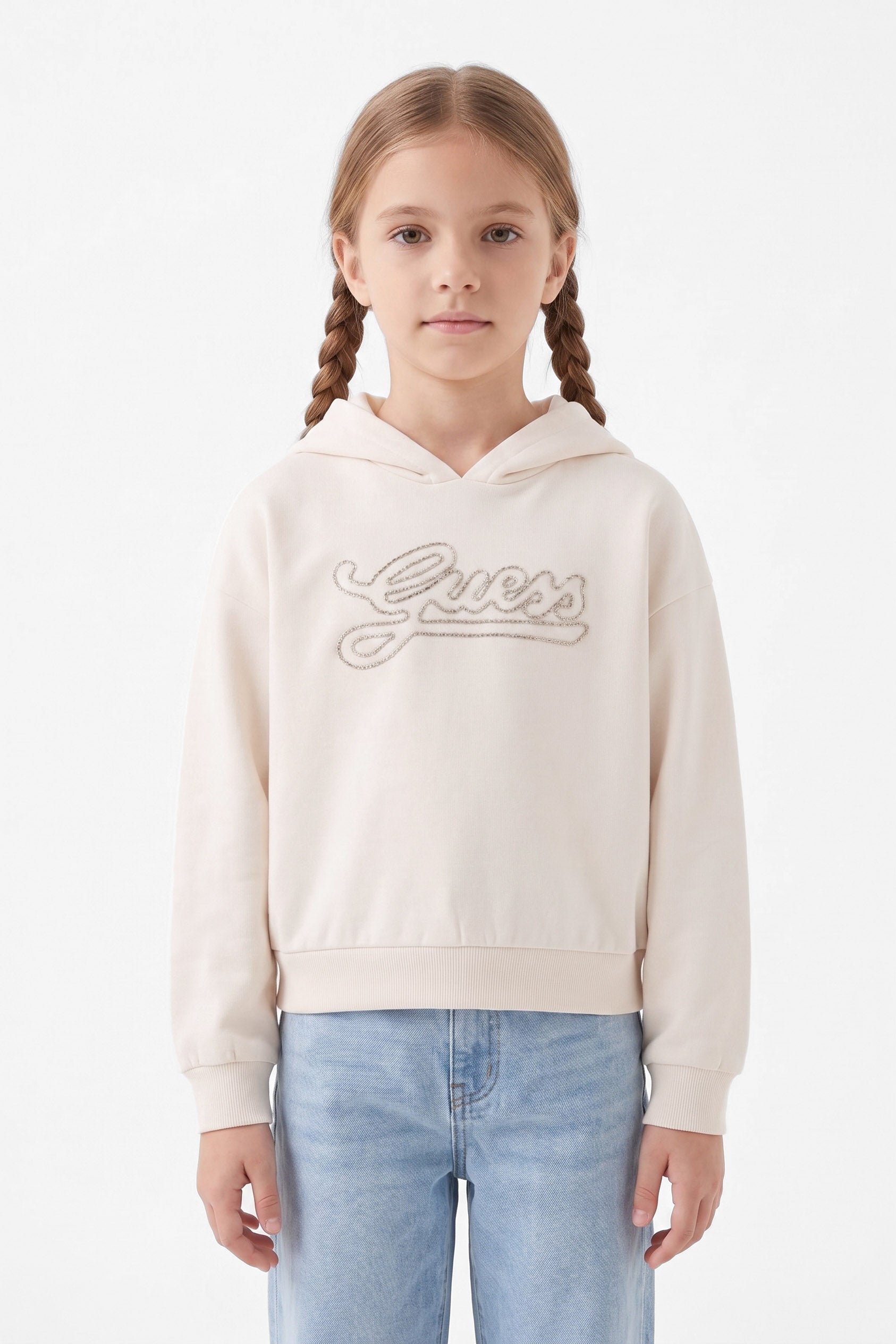 Felpa con cappuccio - Cream White