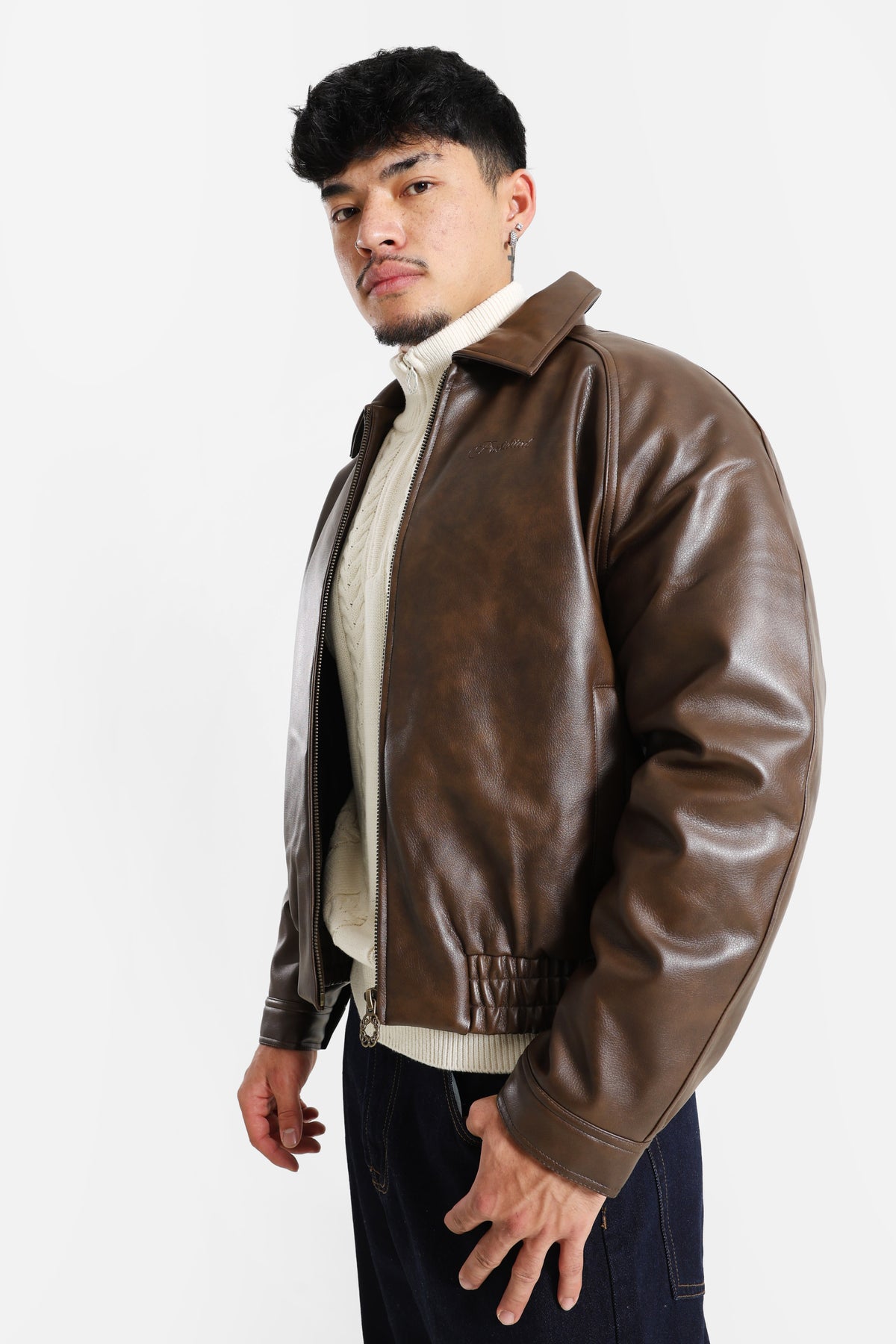 Giacca in ecopelle - Brown
