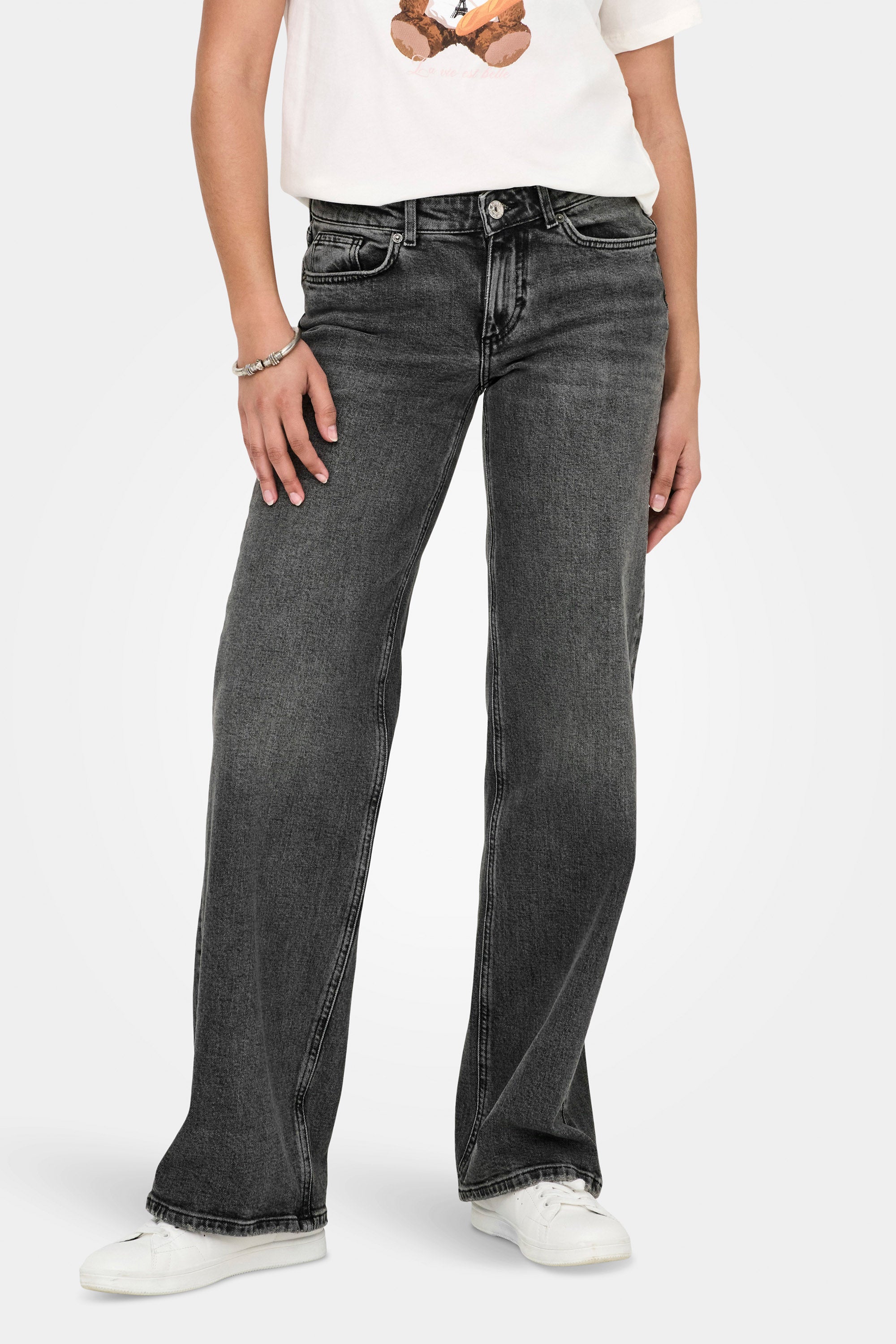 ONLJUICY Wide Leg Jeans L32 - Dark Grey Denim