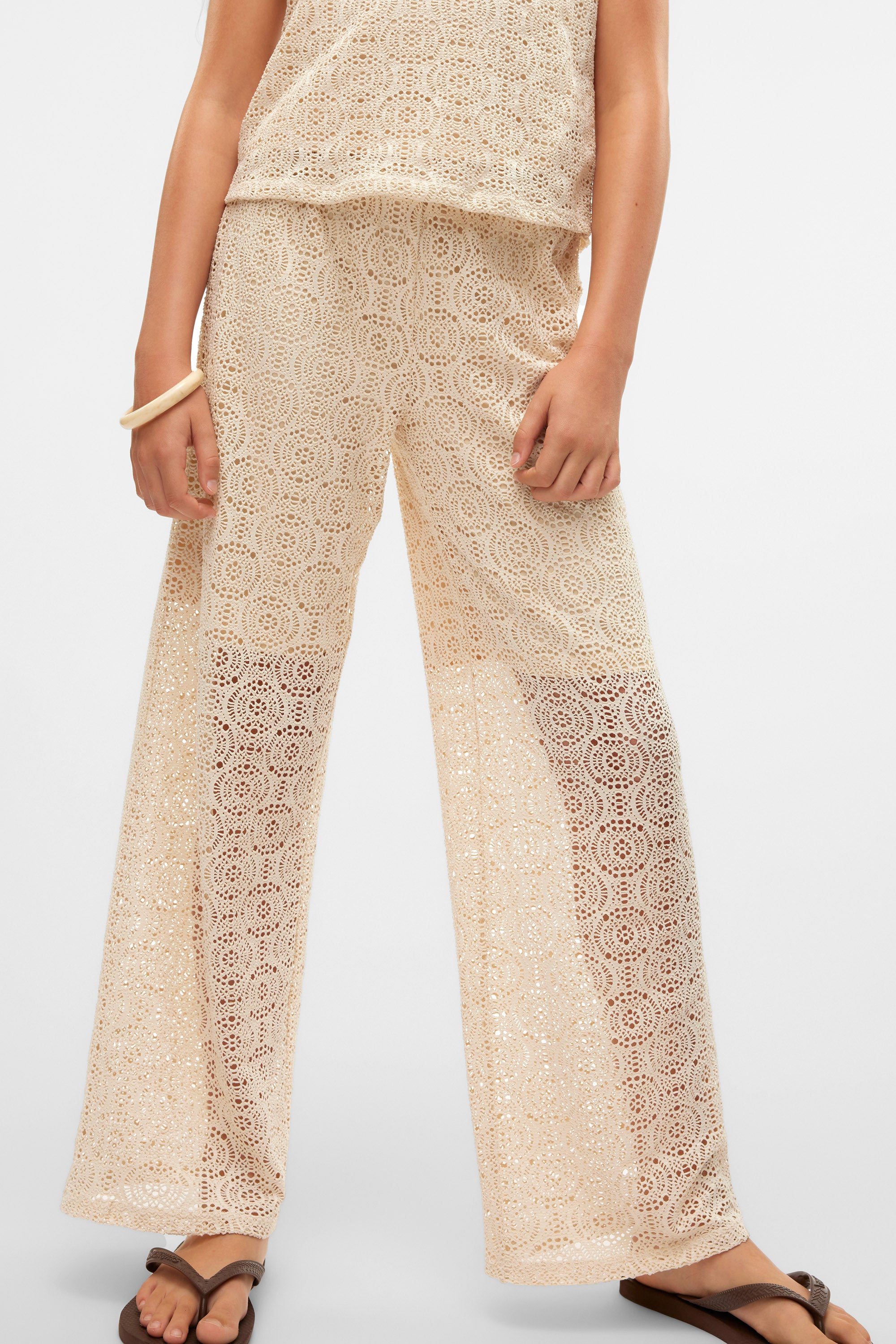 VMMAYA trousers with openwork pattern - Birch