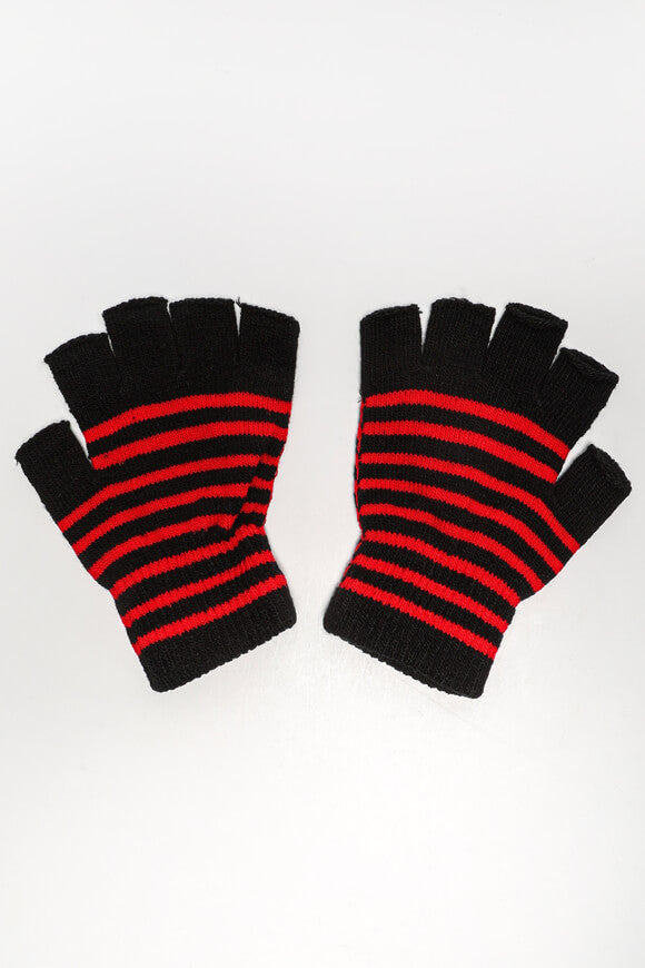 Kurzfingerhandschuhe - Schwarz + Rot