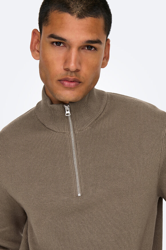 Phil Gerippter Strickpullover - Desert Taupe