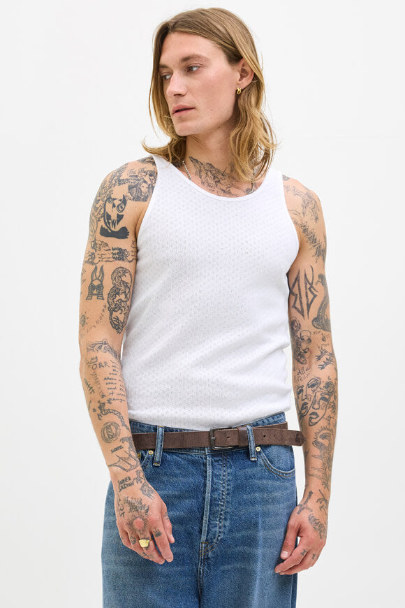 JORHYDRA Tanktop mit Lochmuster - Bright White