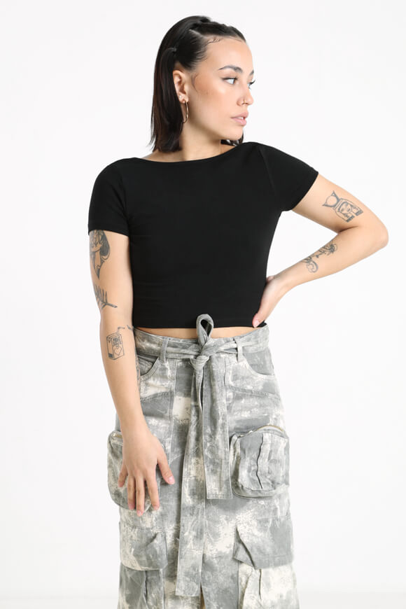 Crop T-Shirt - Schwarz