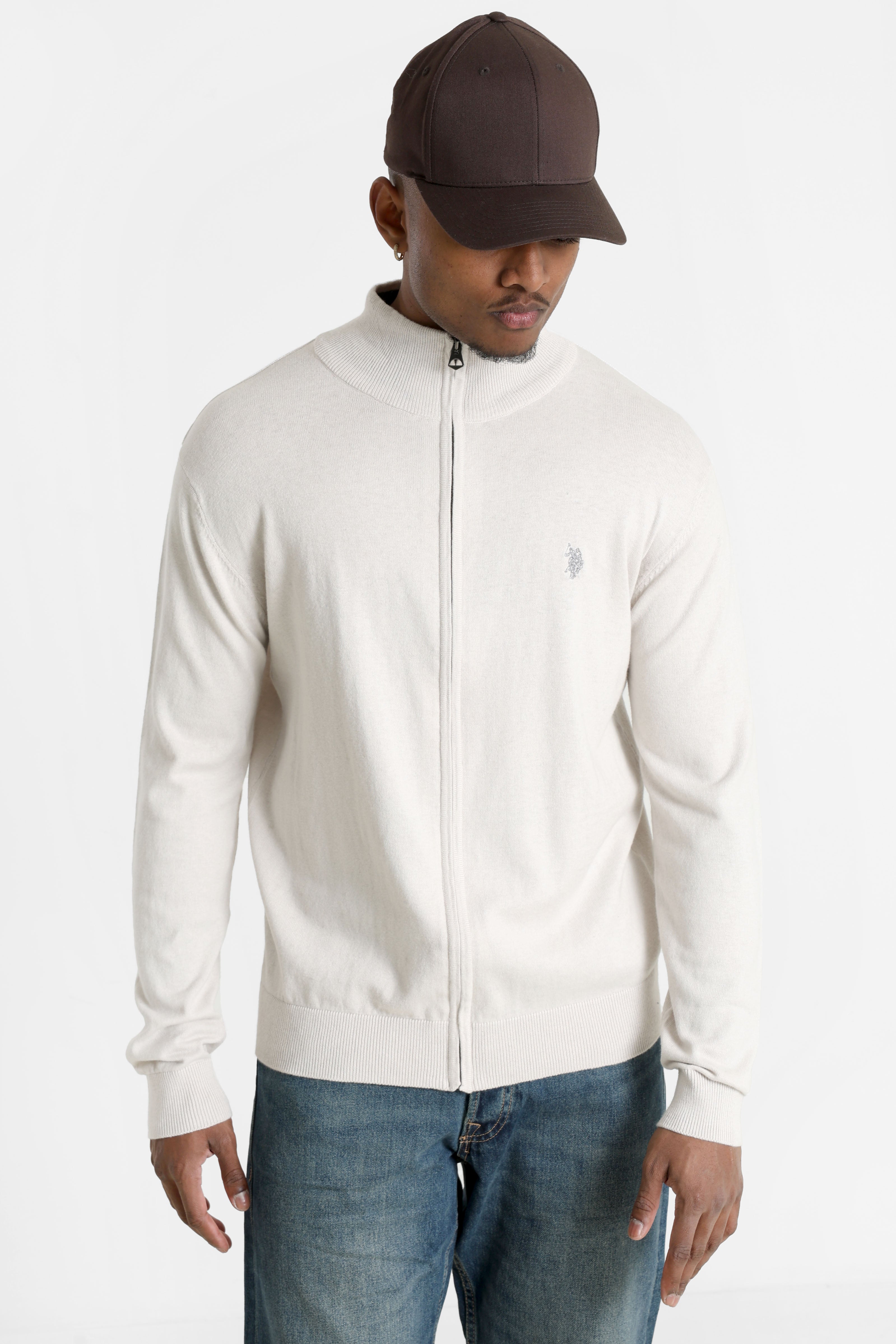 Leo jaquette en tricot fin - Light Stone