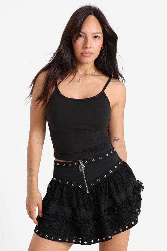 Crop Trägertop - Schwarz