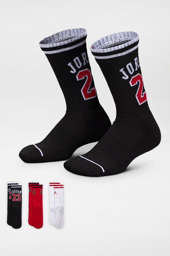 Dreierpack Socken - Black + Red + White