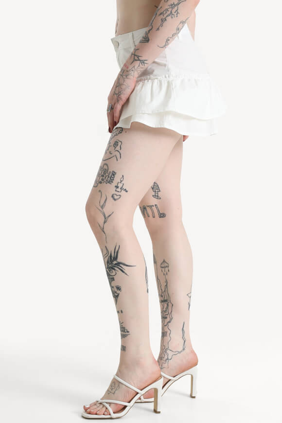 Mini skirt with inner shorts - Offwhite