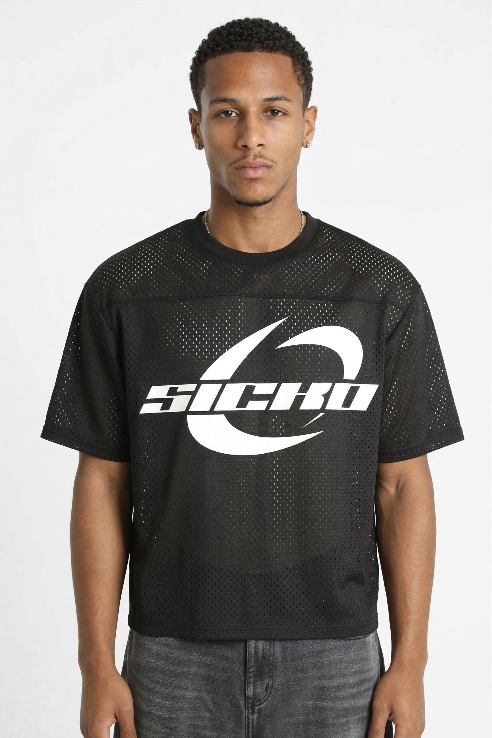 Mesh T-Shirt - Schwarz