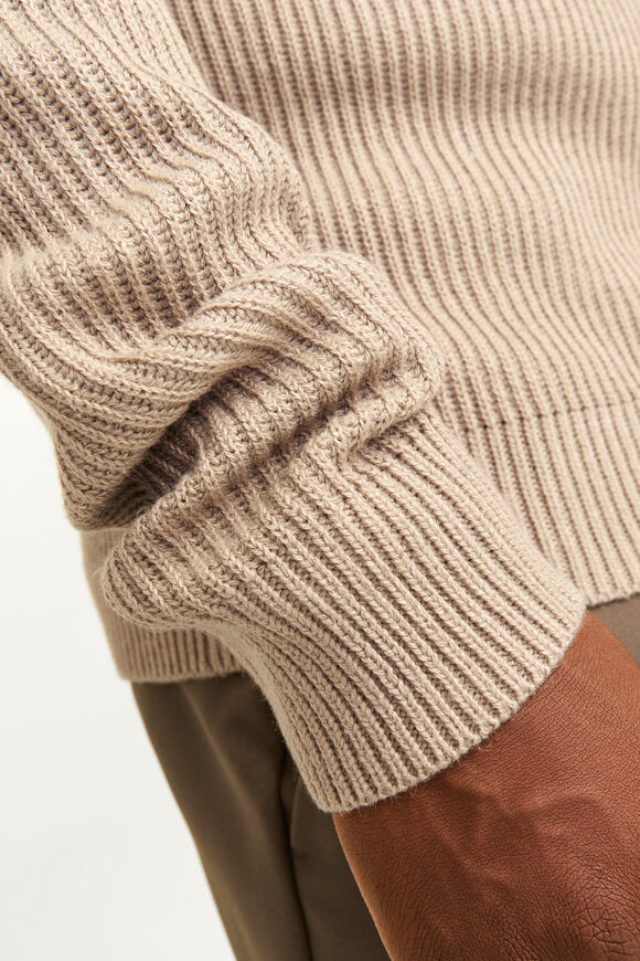 Pannel ribbed knit sweater - Crockery