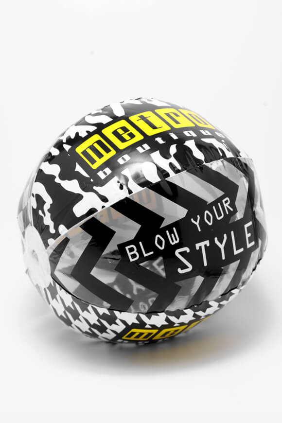 Ballon de plage - noir + blanc + jaune