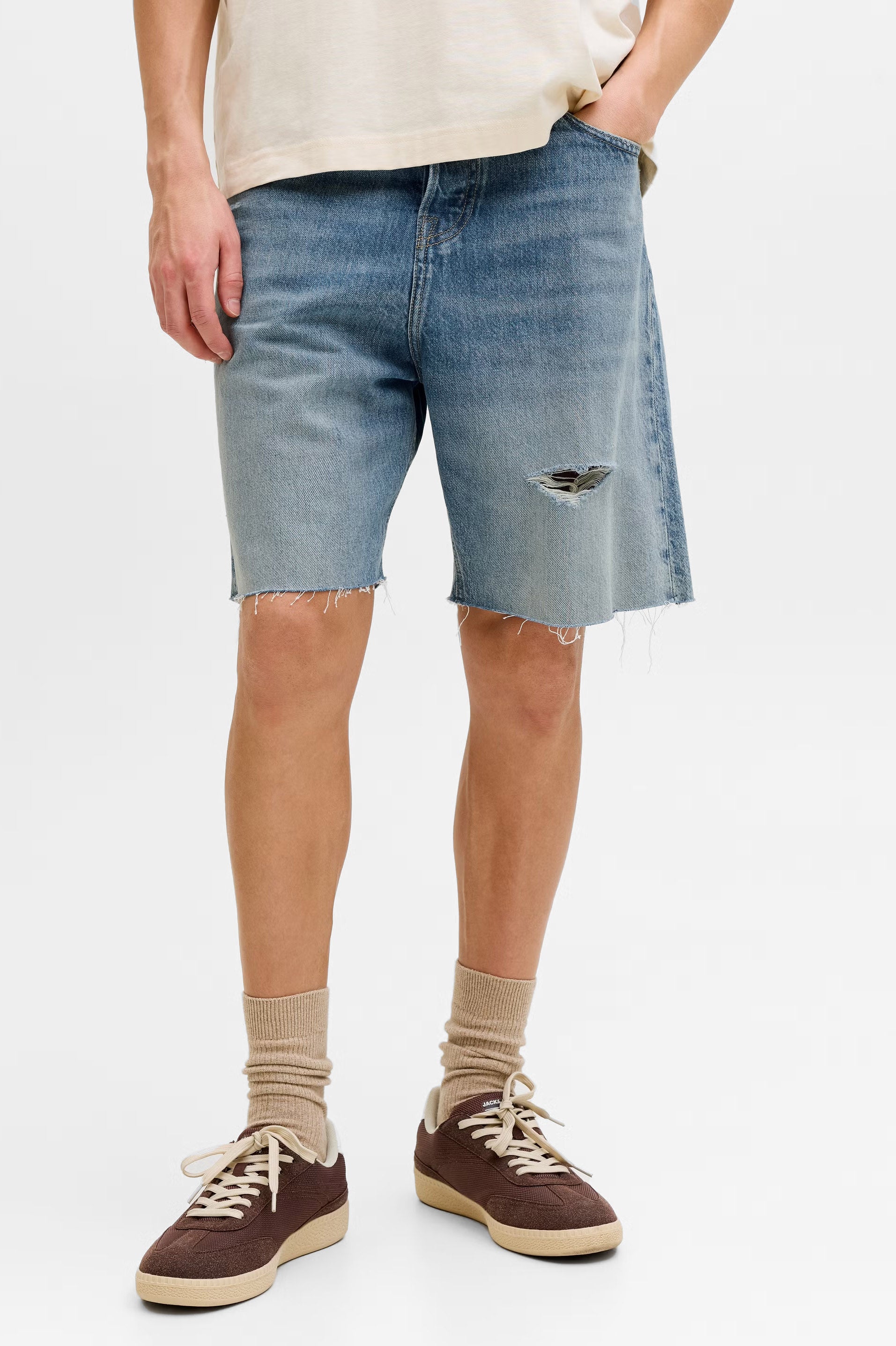 JJITONY JJCOOPER short en jean relaxed fit - Blue Denim