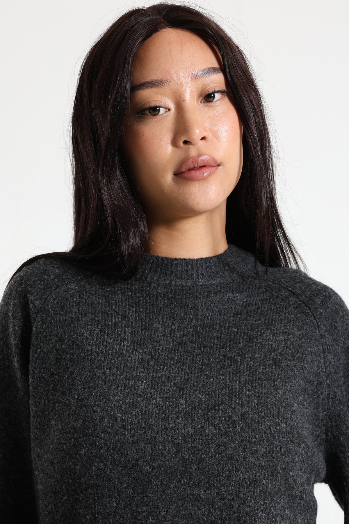Maglione ampio in maglia - Anthracite chiné