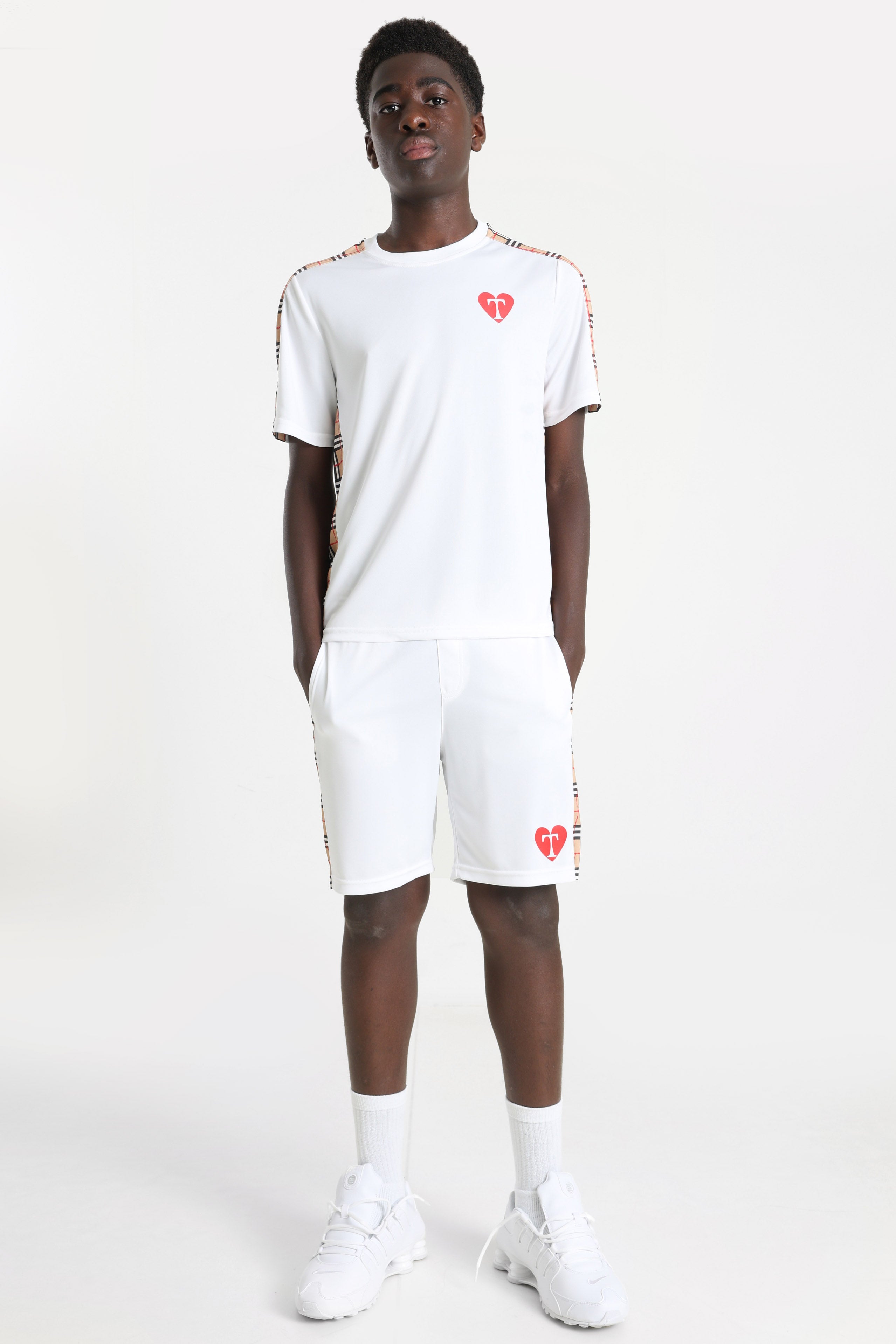 Sweat shorts - White + Beige
