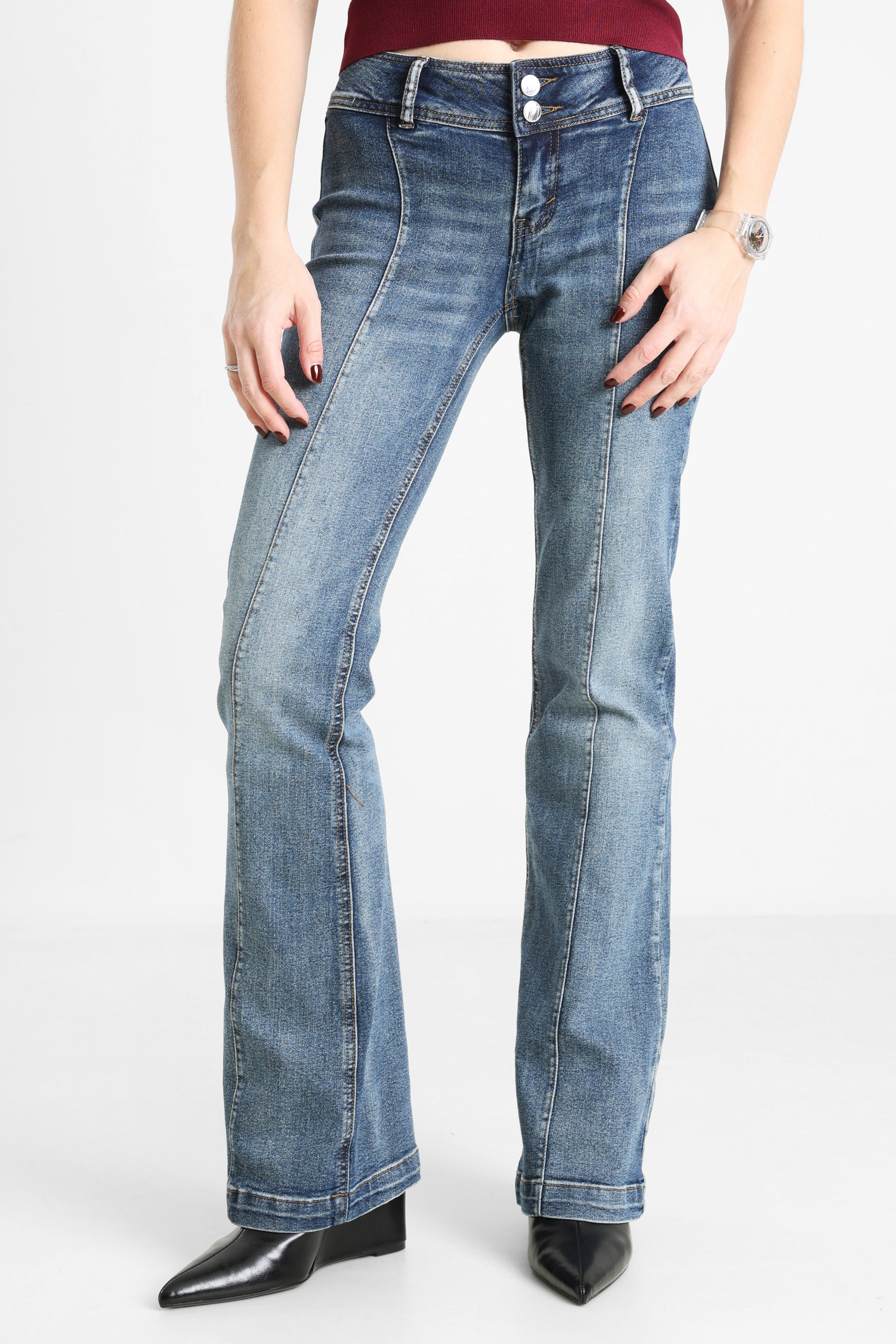 Flare Jeans - Gewaschen Blau
