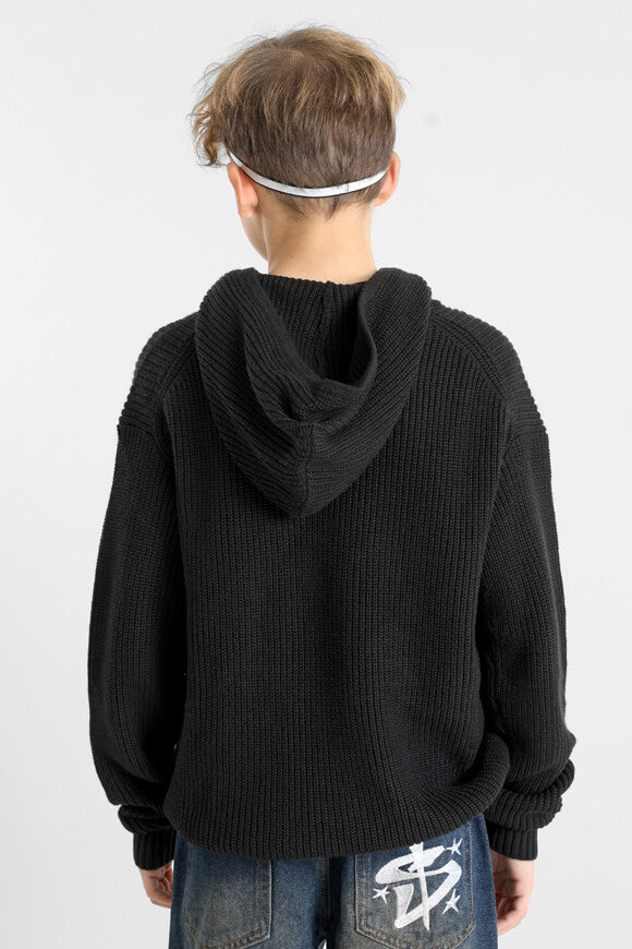 Pull en maille côtelée - Noir