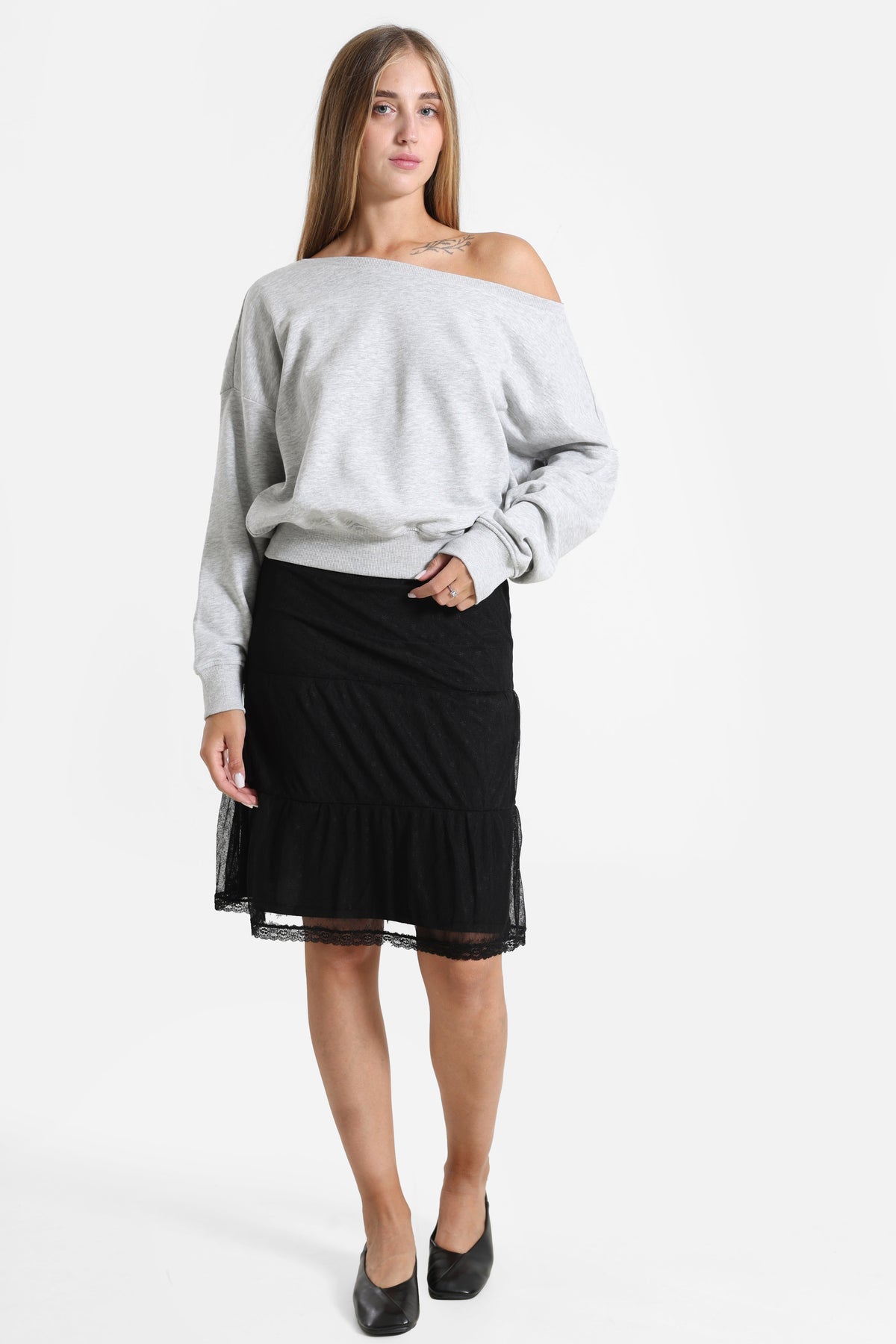 Camicia off shoulder maniche lunghe