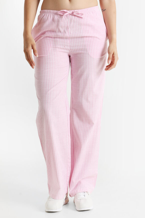 Pantaloni in tessuto - rosa + bianco