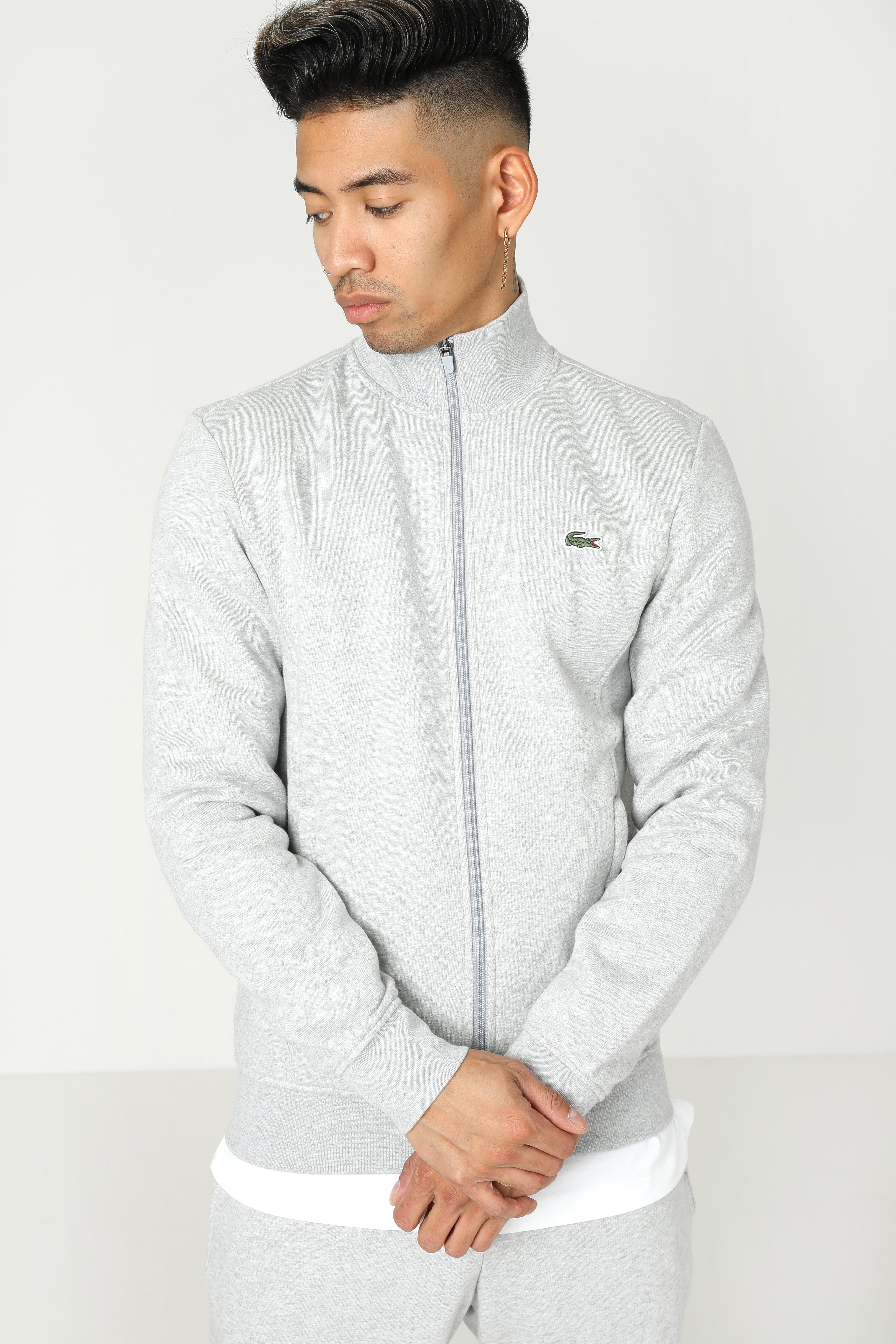 Veste de sweat - gris clair chiné