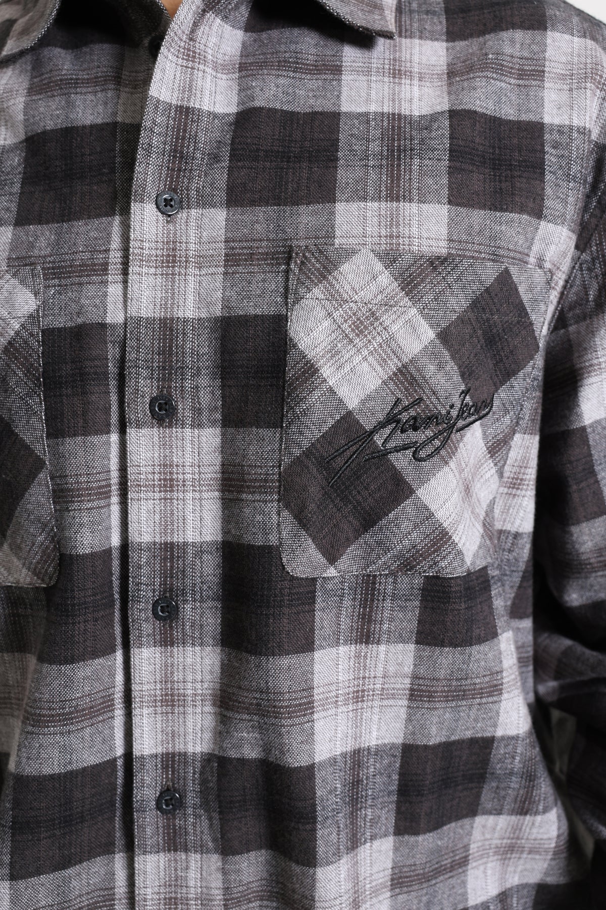 Oversize Hemd - Black + Dark Grey