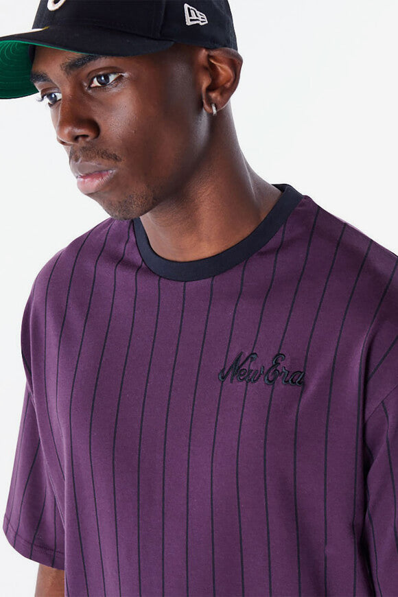 NE Pinstripe Oversize T-Shirt - Violet + Black