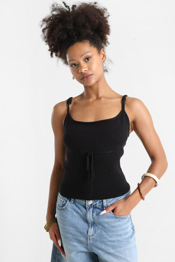 Crop top in maglia - nero