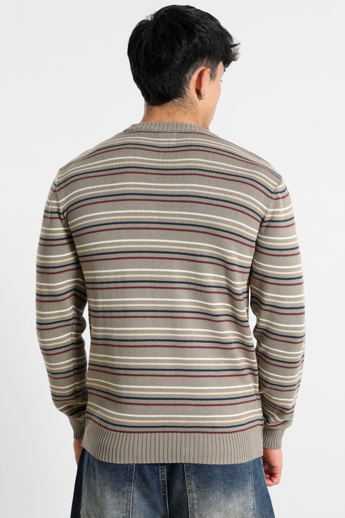 Fine knit sweater - Daniel Stripe Brindle