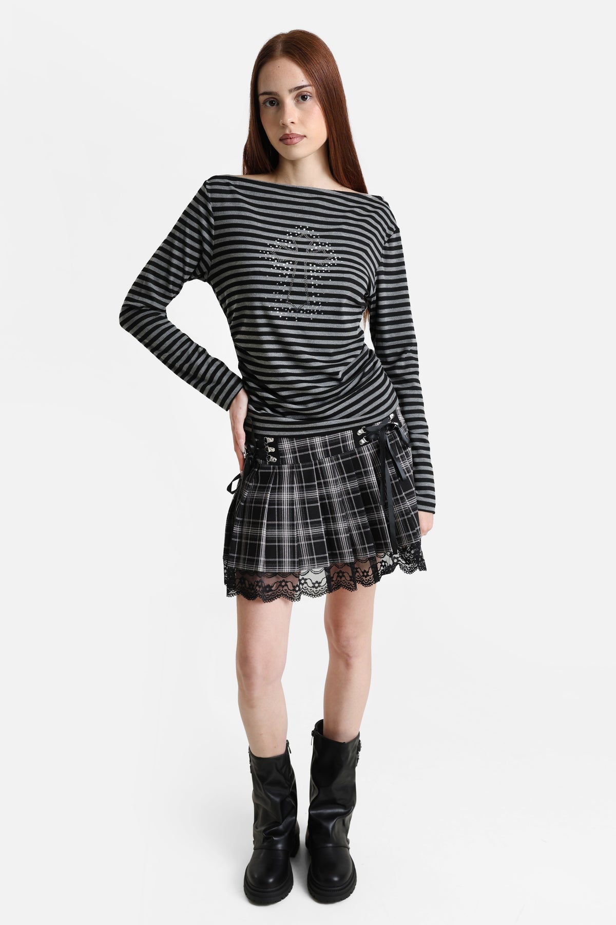 Camicia maniche lunghe - Nero + Grigio mélange scuro