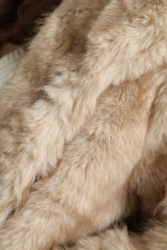 Cappotto in pelliccia sintetica - beige + marrone