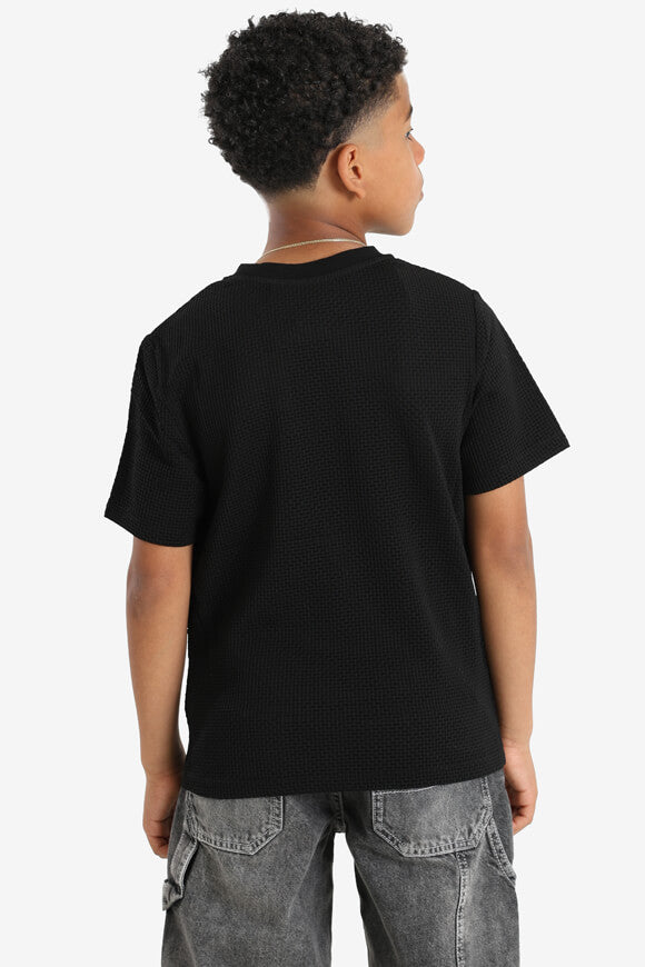 Strukturiertes T-Shirt - Schwarz