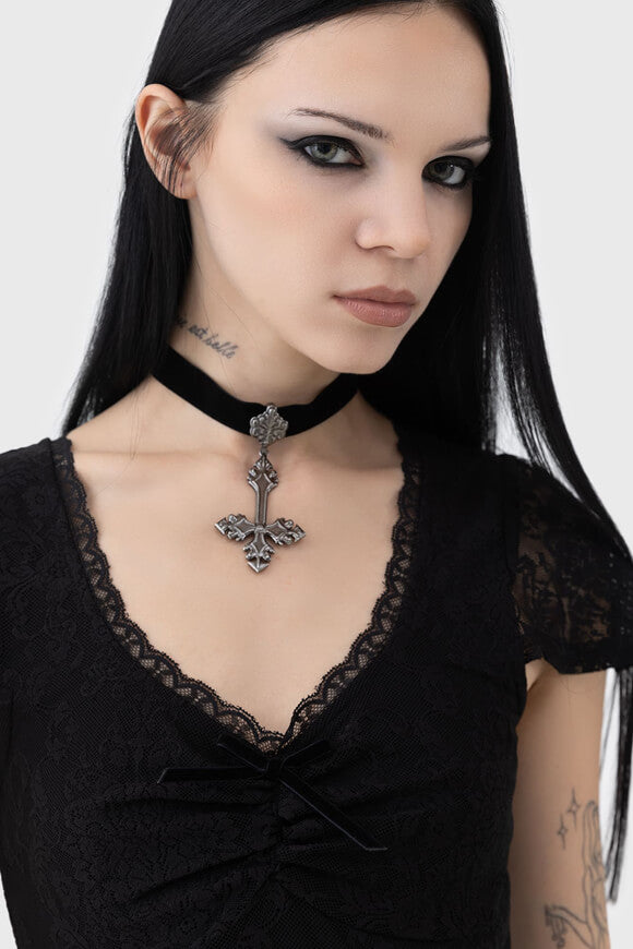 Necroix Mini Spitzenkleid - Black