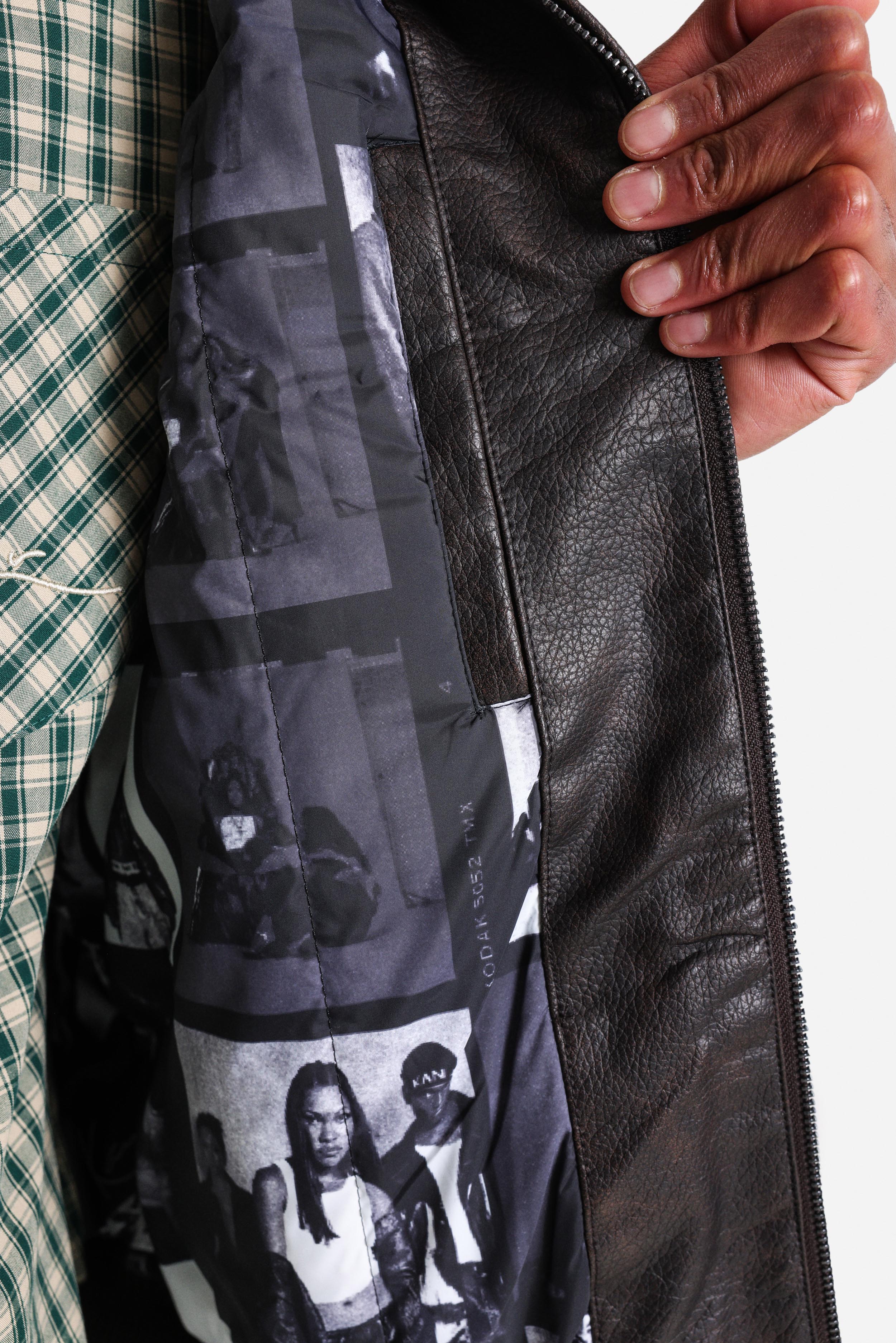 Bomber Kunstlederjacke - Dark Brown