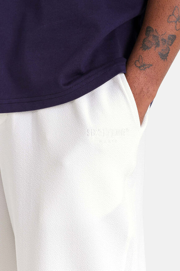 Hose aus Seersucker - Offwhite