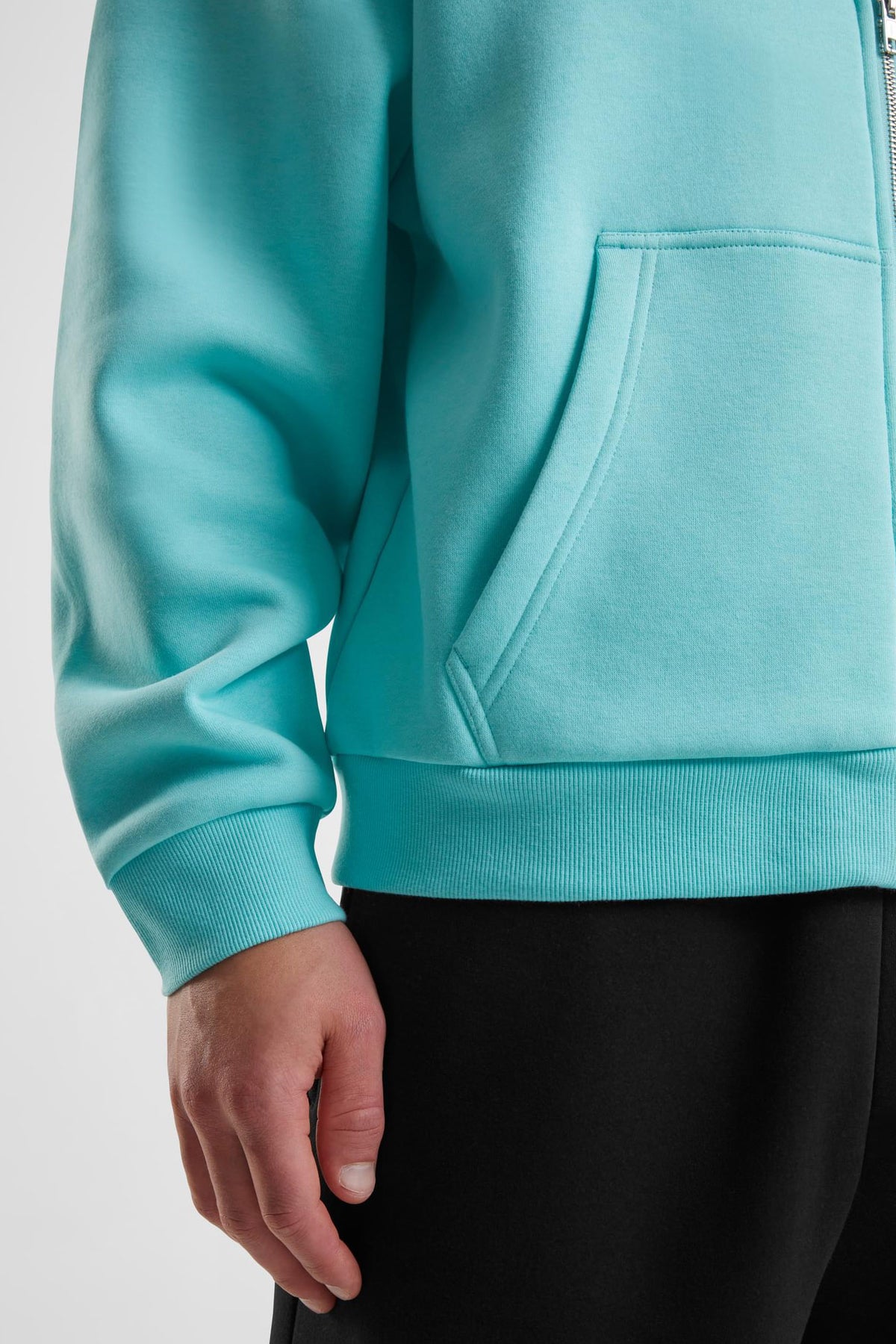 Fluffy Kapuzensweatjacke - Berylblue