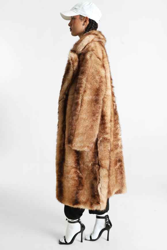 Kunstpelzmantel - Beige