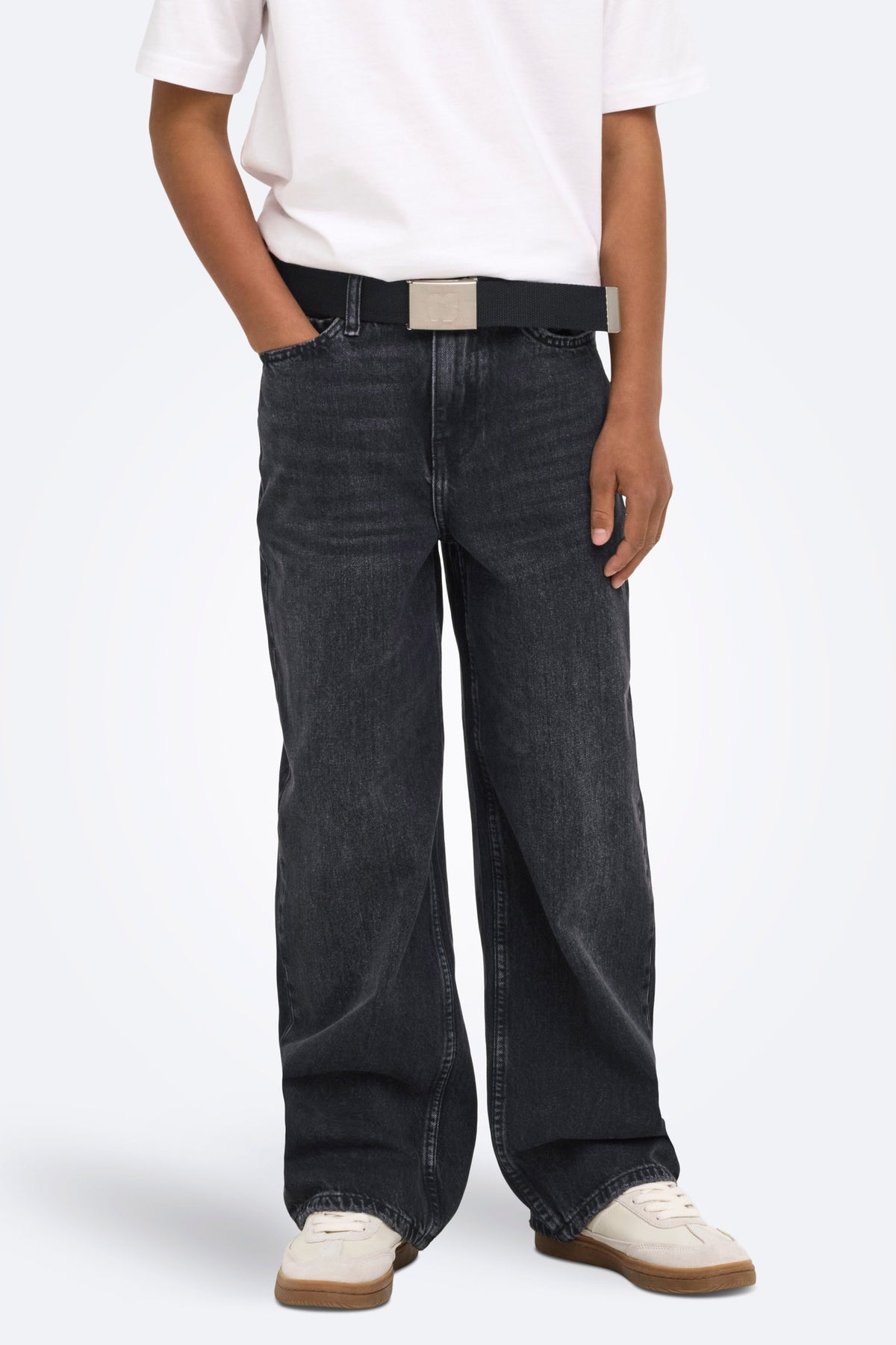 OSJREMI wide leg jeans - Washed Black